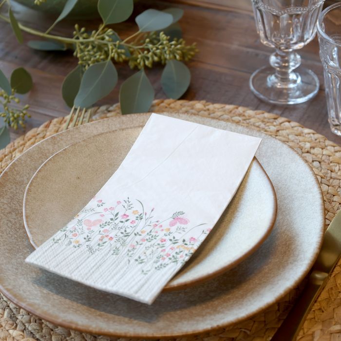 Serviet m. grøftekantsblomster