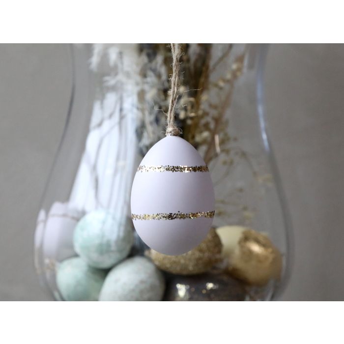 Ei m. Gold Glimmer Streifen