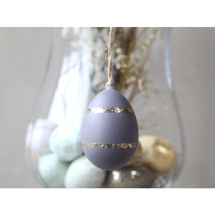 Egg w. gold mica stripes