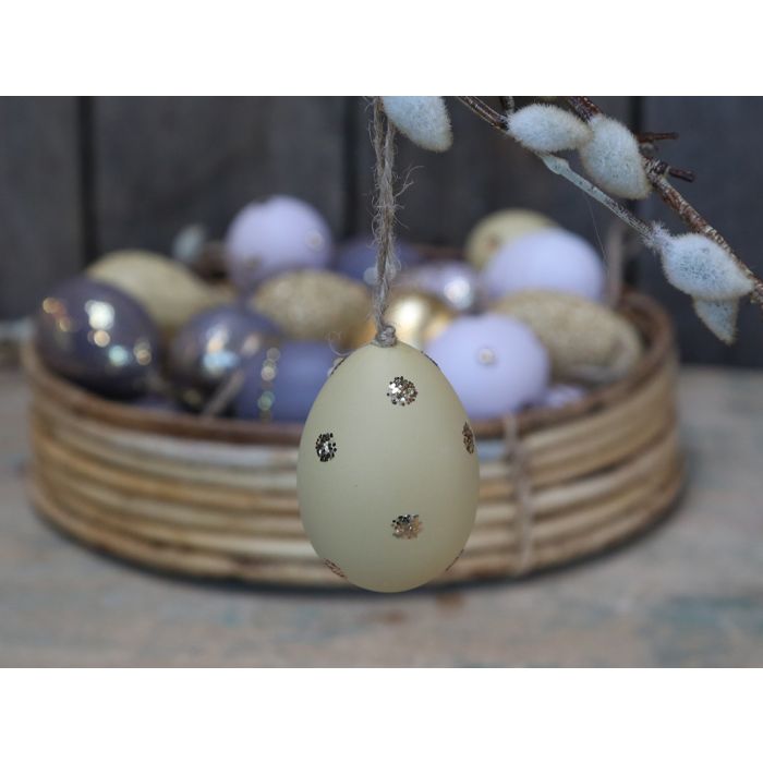 Æg m. guld glimmer prikker