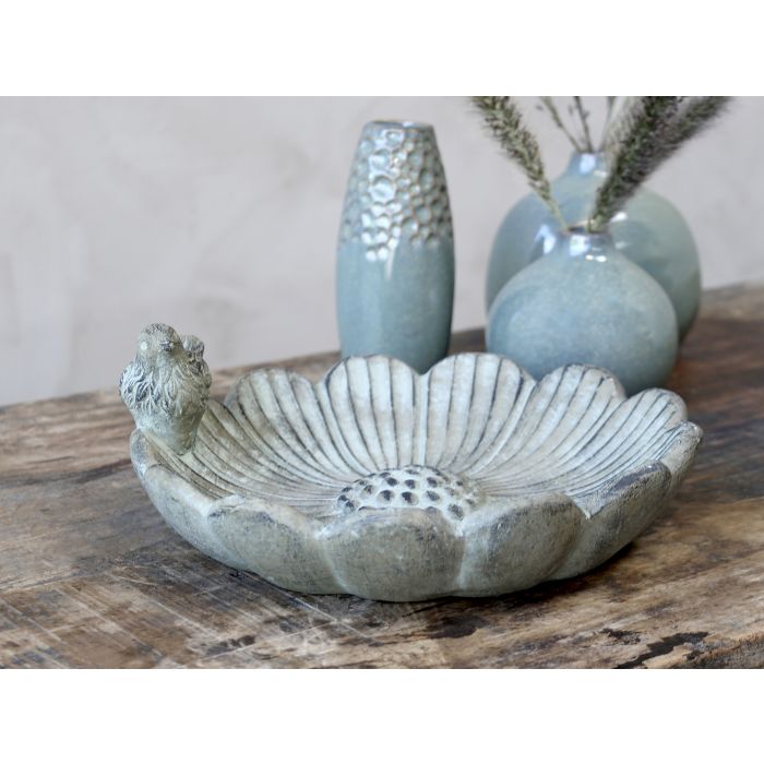 Fuglebad blomst m. fugl