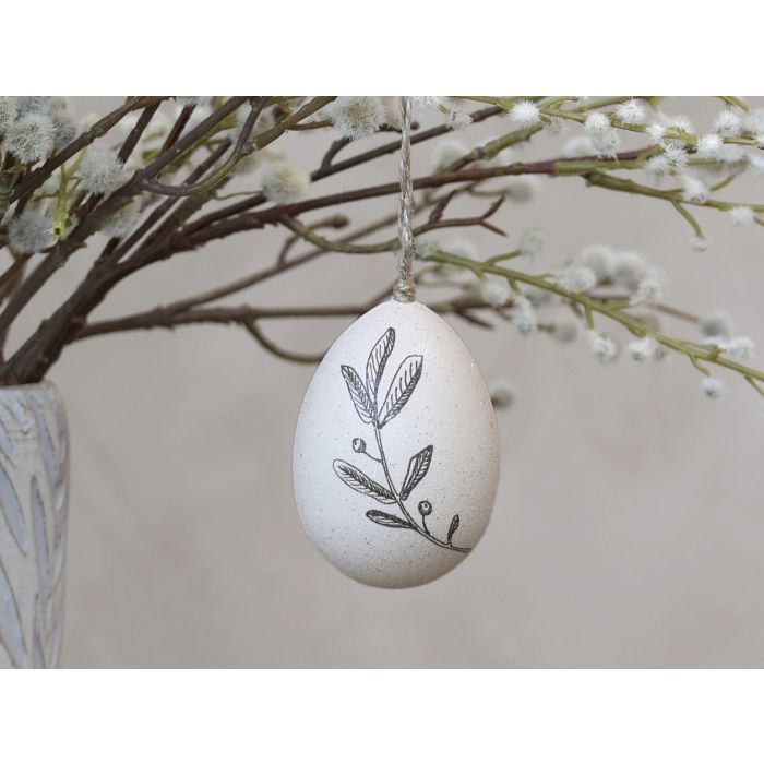 Easter Egg w. leaf and glitter