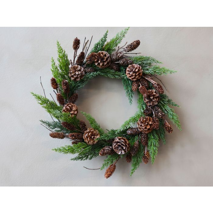 Fleur Krans af gran m. kogler