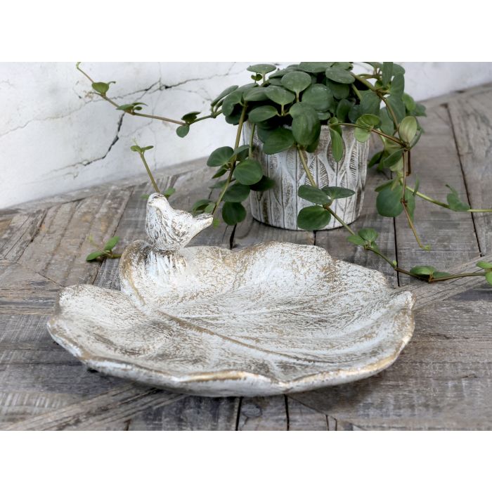 Vittel Fuglebad m. guld mønster