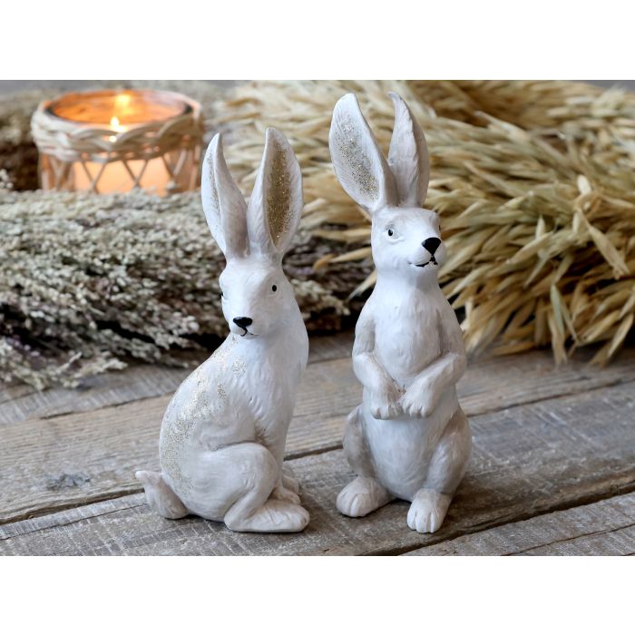 Rabbits w. glitter set of 2