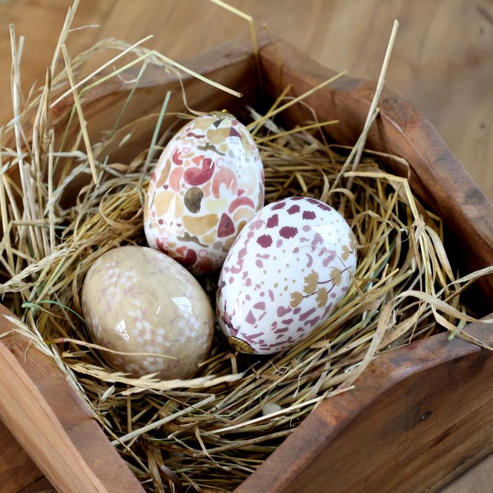 Påskeæg m. blomster sæt af 3