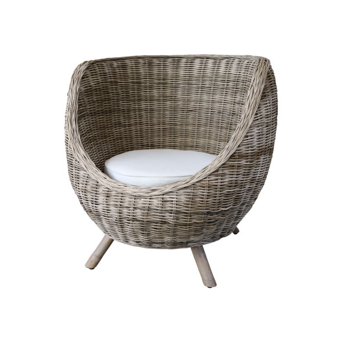 Sessel geflochten m. Kissen