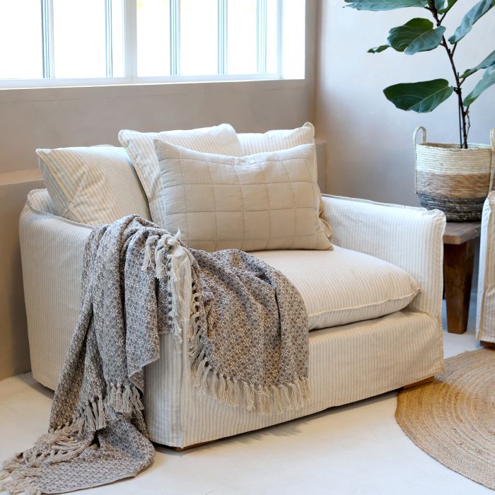 Malo Stol i hør m. 3 puder