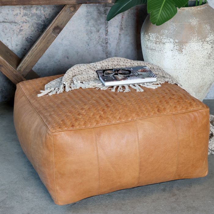 pouf lounge en cuir