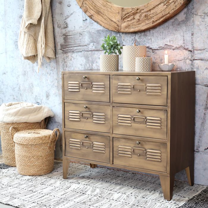 Kommode m. 6 Schubladen