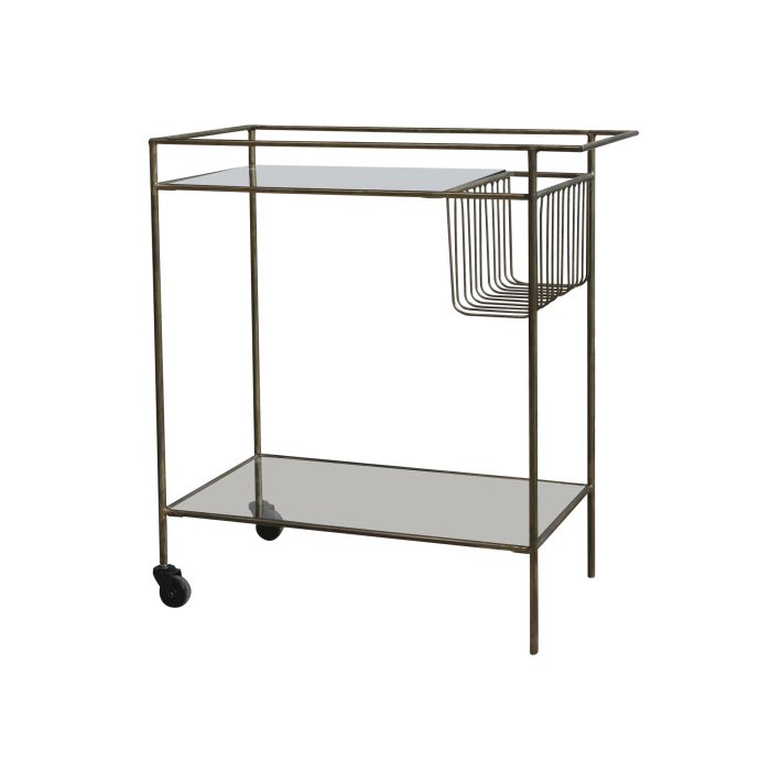 Serveringsvogn m. glashylder og 2 hjul
