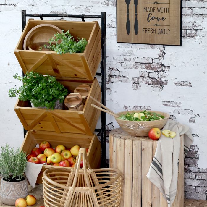 Holder w. 3 wooden boxes