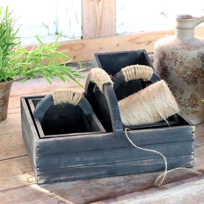 Box w. handle & 2 boxes