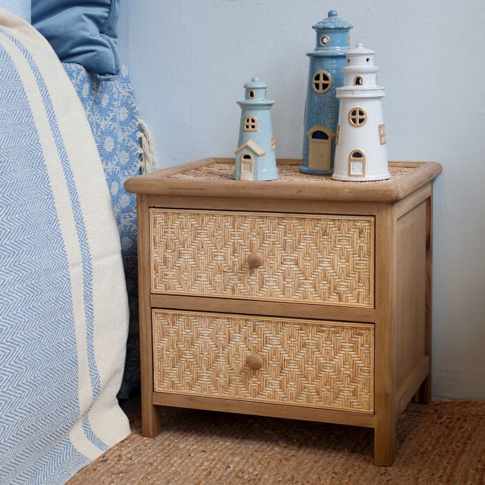 Bord i flet m. 2 skuffer