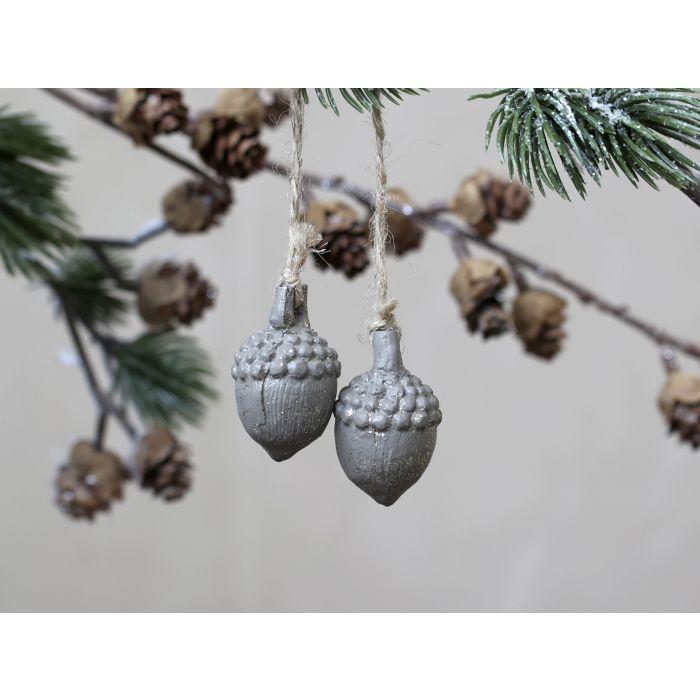 Agern m. glimmer til ophæng sæt af 2