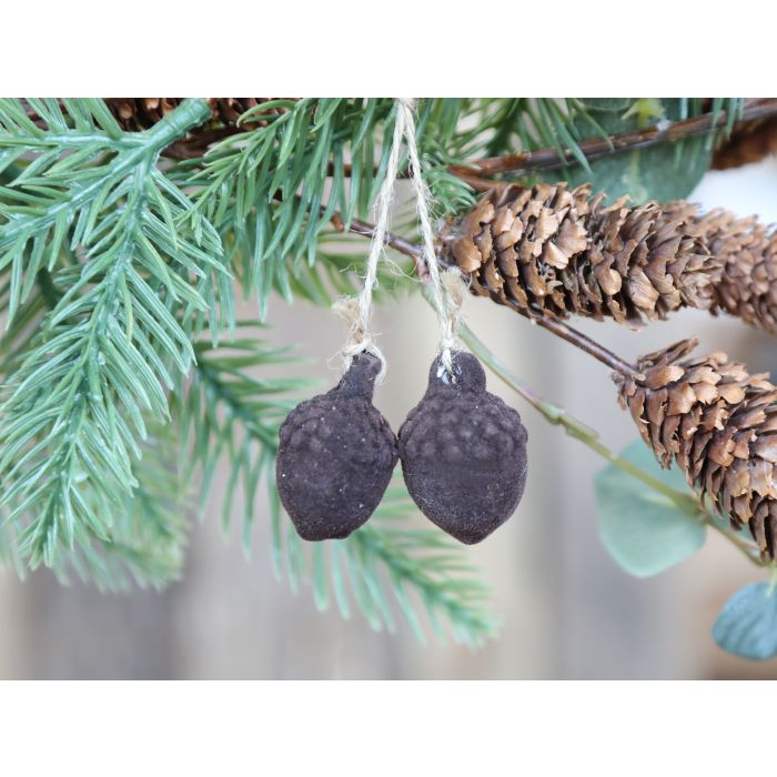 Agern i velour til ophæng sæt af 2