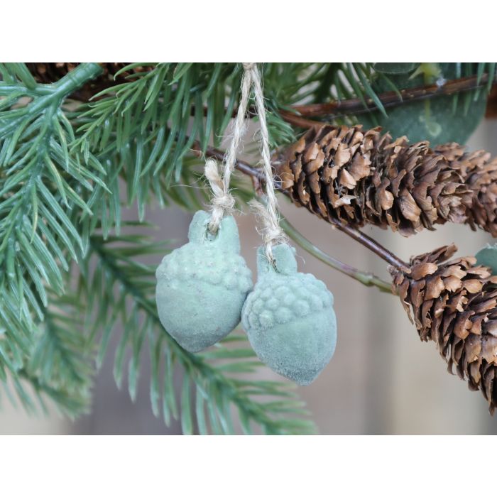 Agern i velour til ophæng sæt af 2