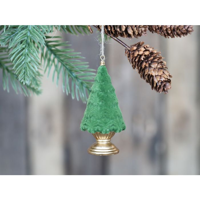 Juletræ på fod til ophæng velour