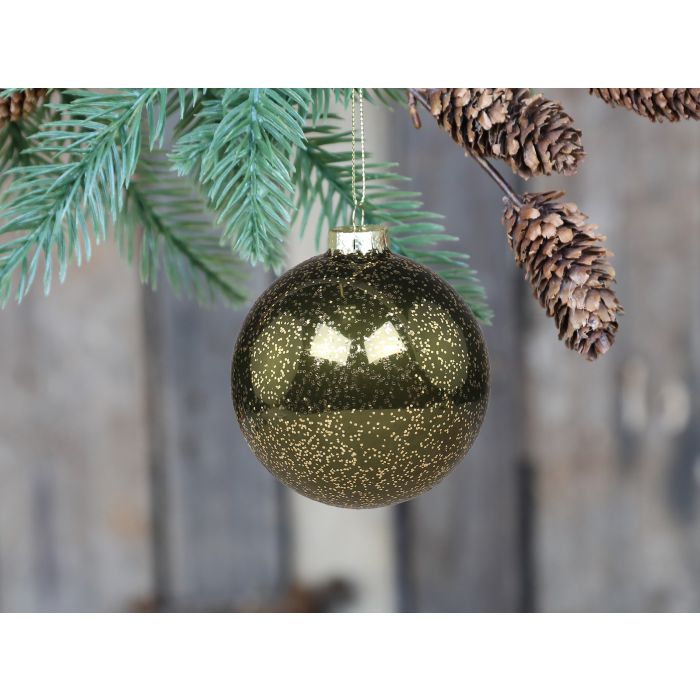 Julekugle m. guld mønster