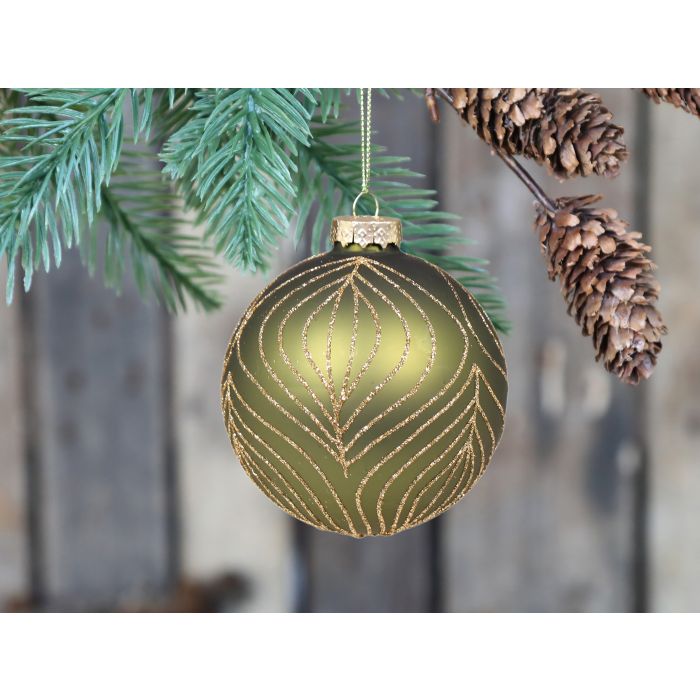 Christmas Bauble w. golden pattern