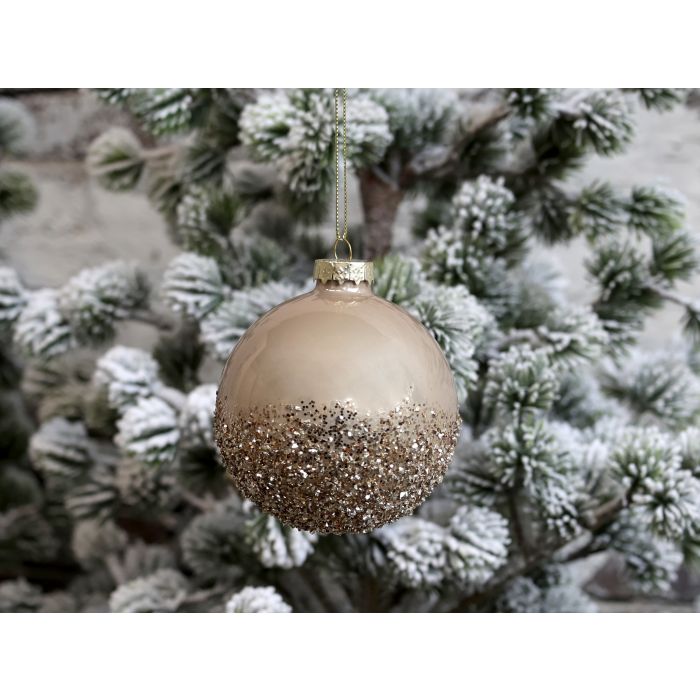 Weihnachtskugel m. Glitzer