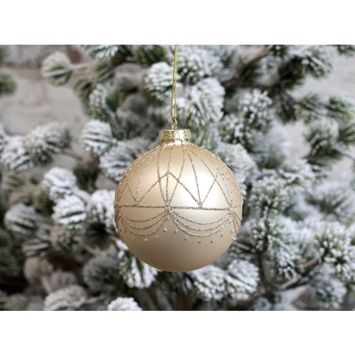 Christmas Bauble w. glitter pattern