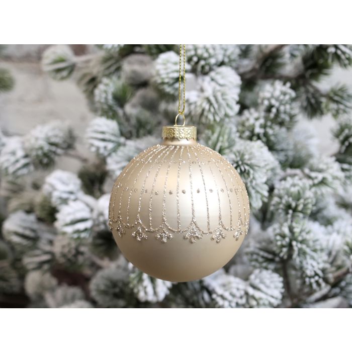 Christmas Bauble w. glitter pattern