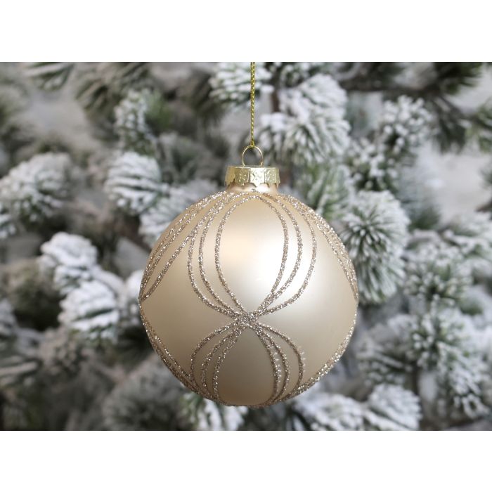 Julekugle m. glimmer mønster