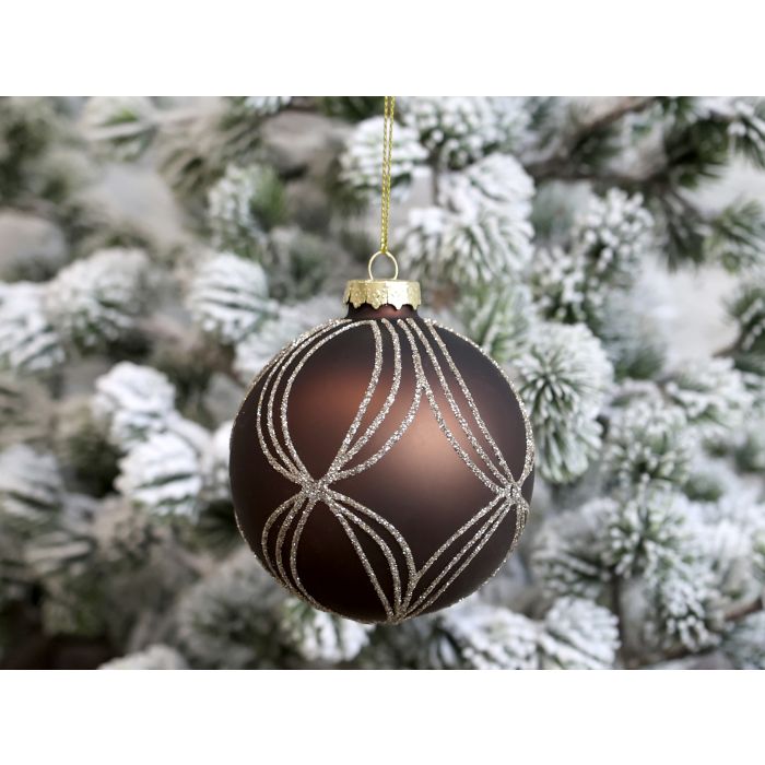 Christmas Bauble w. glitter pattern