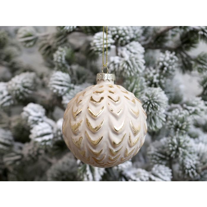 Julekugle m. guld mønster