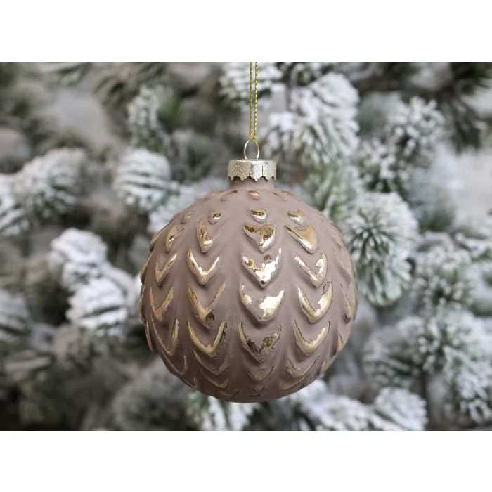 Weihnachtskugel m. Goldmuster