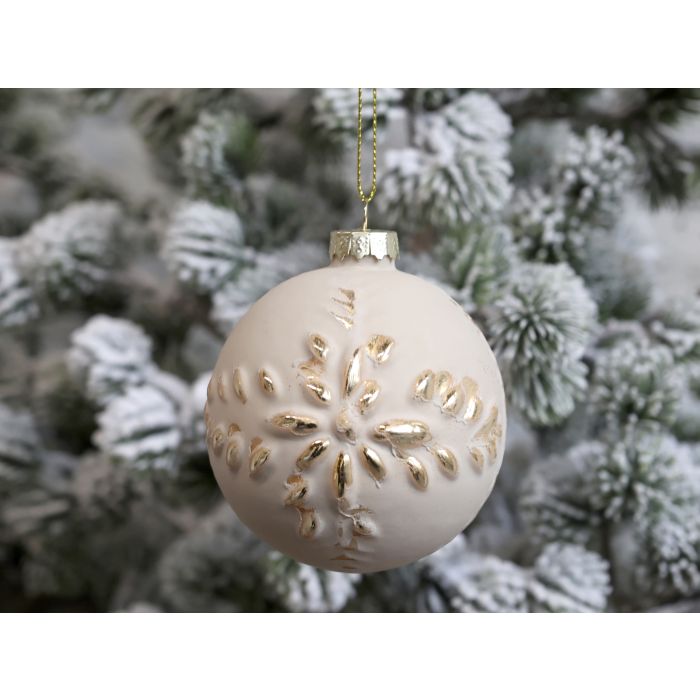 Julekugle m. guld mønster