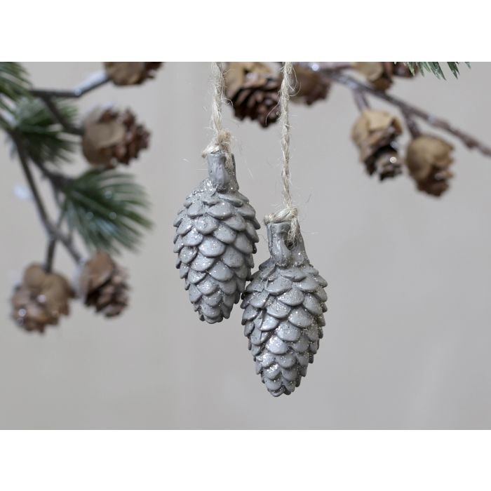 Kogler m. glimmer til ophæng sæt af 2