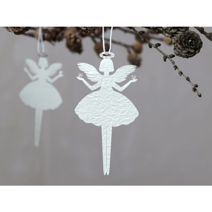 Engel i papir m. glimmer sæt af 6