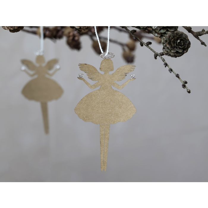 Papierengel m. Glitzer Set von 6