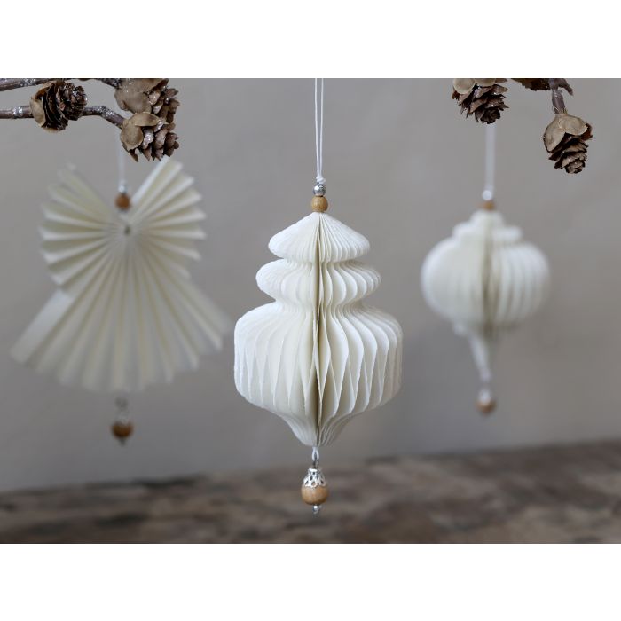 Ornament i papir m. træperle