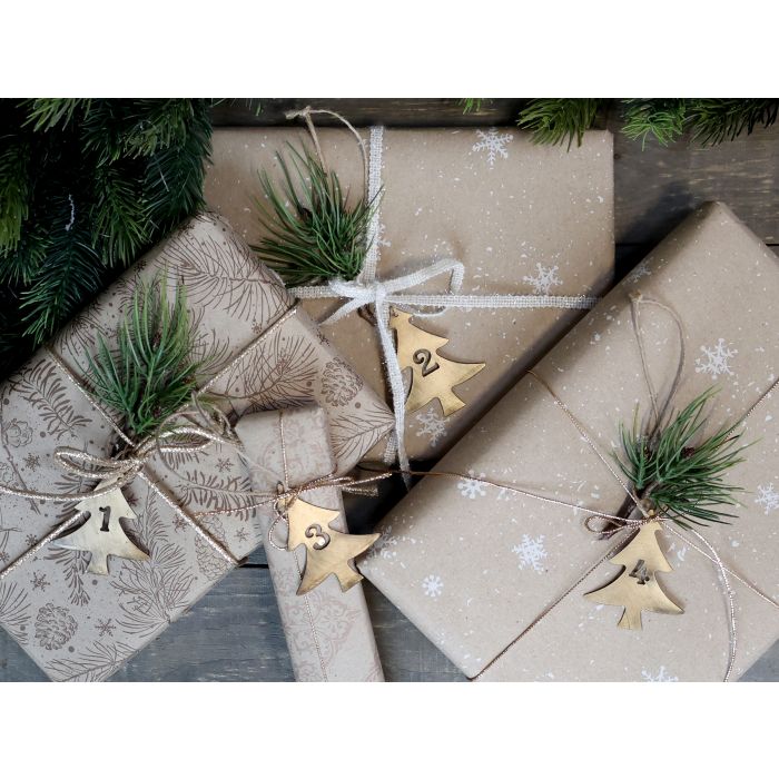 Christmas Tree w. advent numbers set of 4