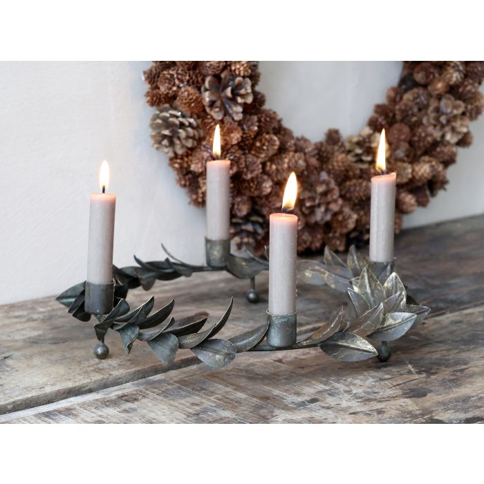 Advent Candleholder w. leaves