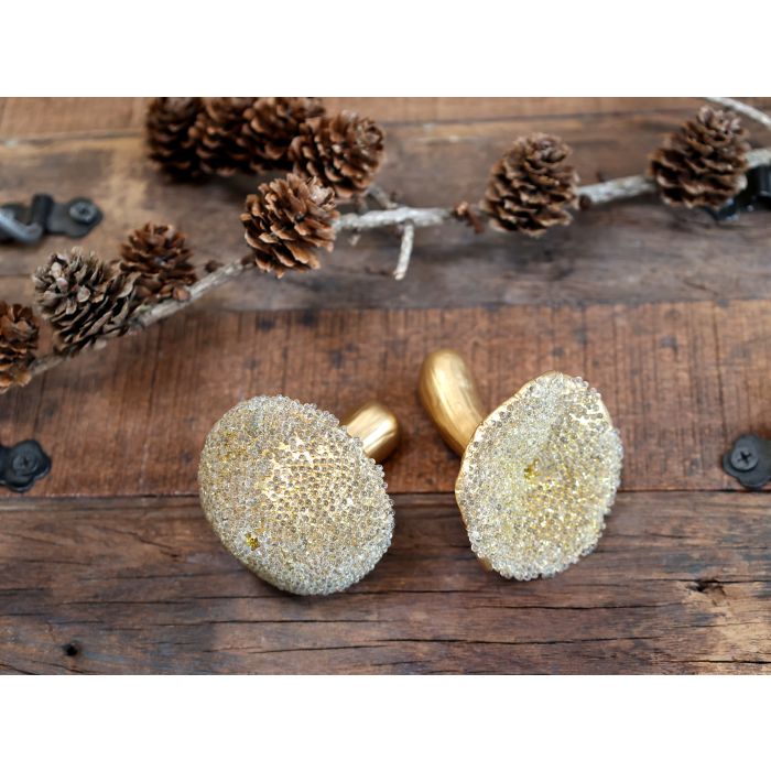 Svamp m. glimmer til deko sæt af 2