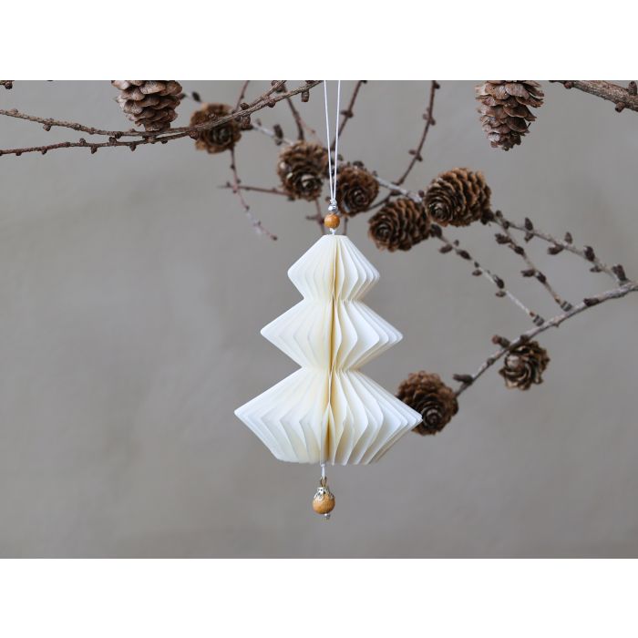 Ornament i papir m. træperle