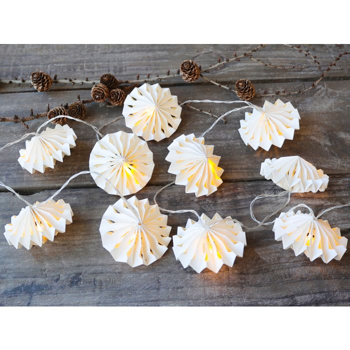 Lyskæde i papir m. 10 lys indendørs