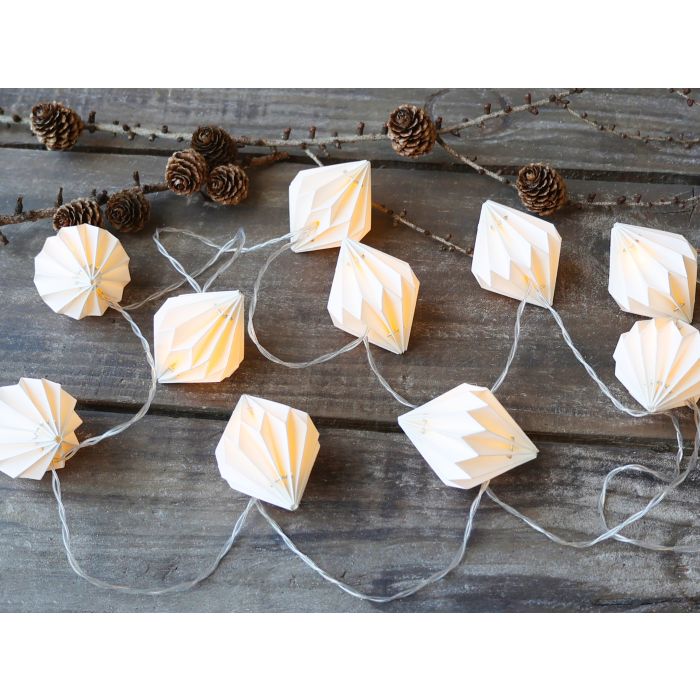 Lyskæde i papir m. 10 lys indendørs