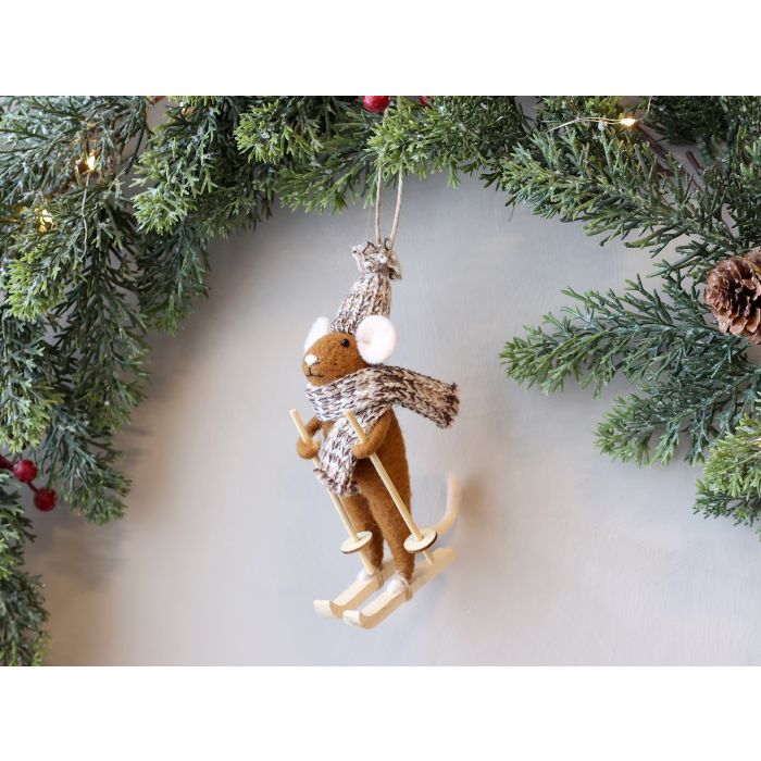Souris à ski en feutrine pour suspension