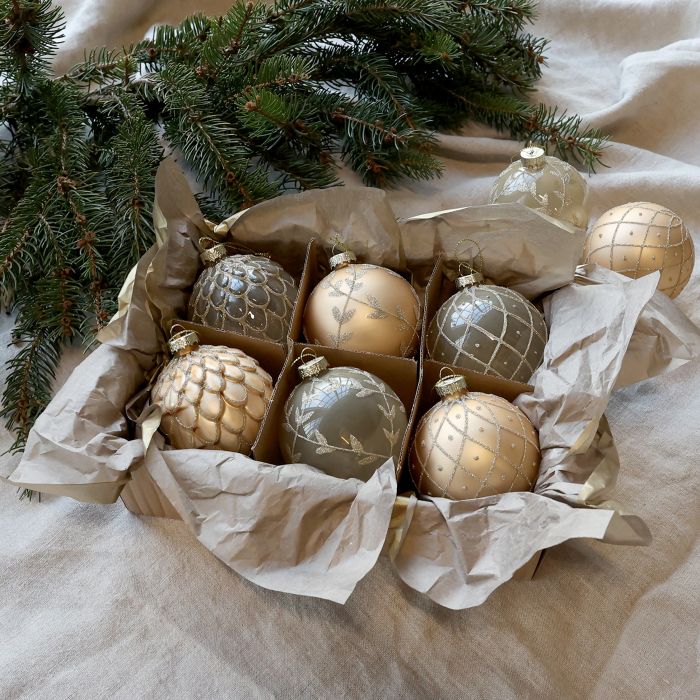 Julekugle i æske sæt af 6