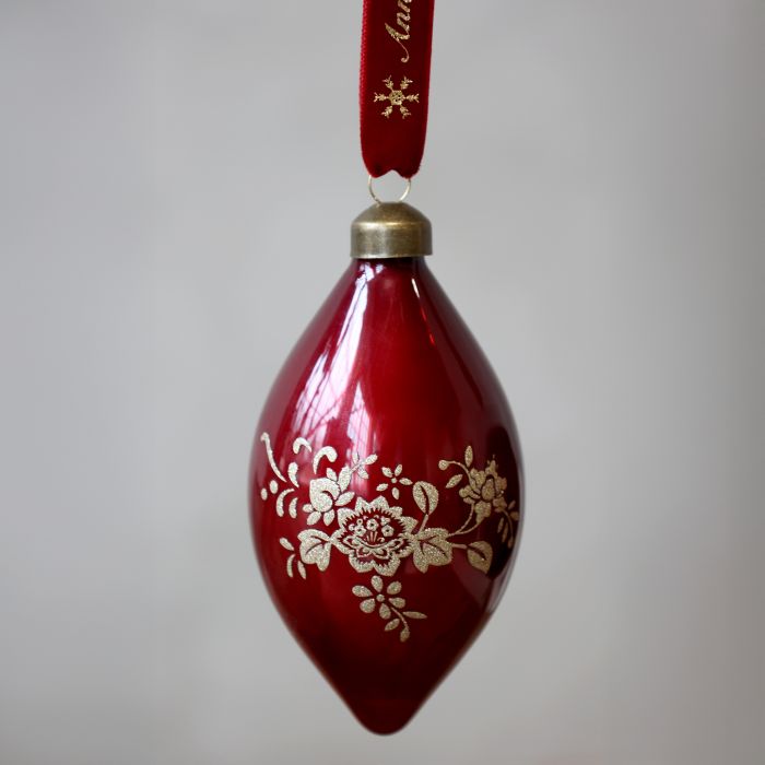 Anniversary Christmas Bauble w. velvet ribbon