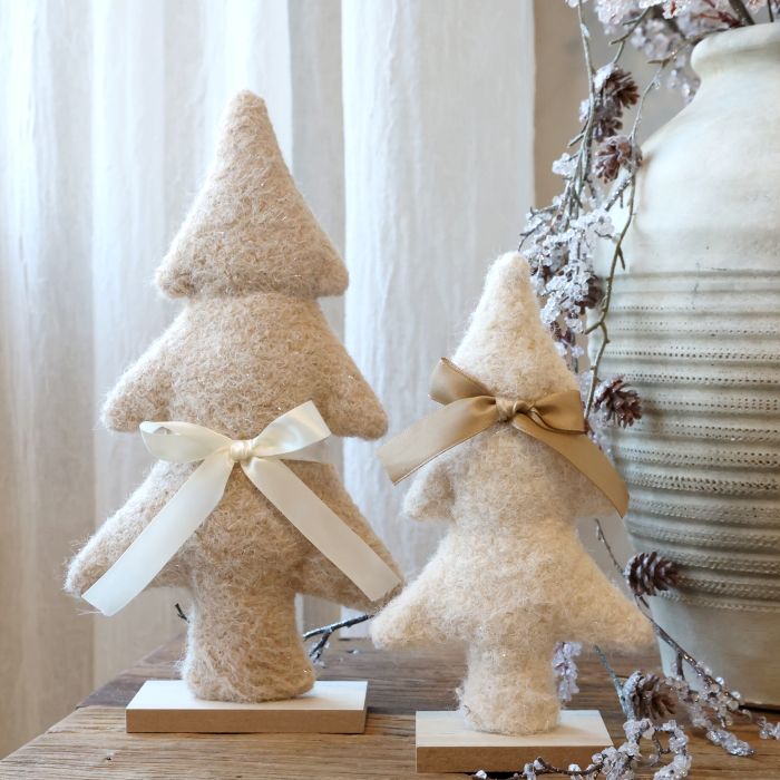 Sapin de Noël avec Nœud en feutrine set de 2