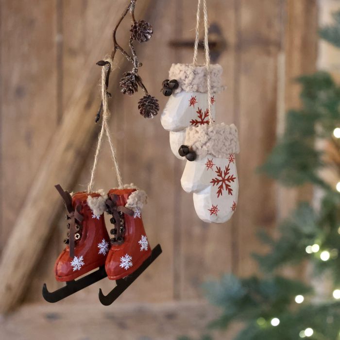 Vintage Skøjter og vanter sæt af 2