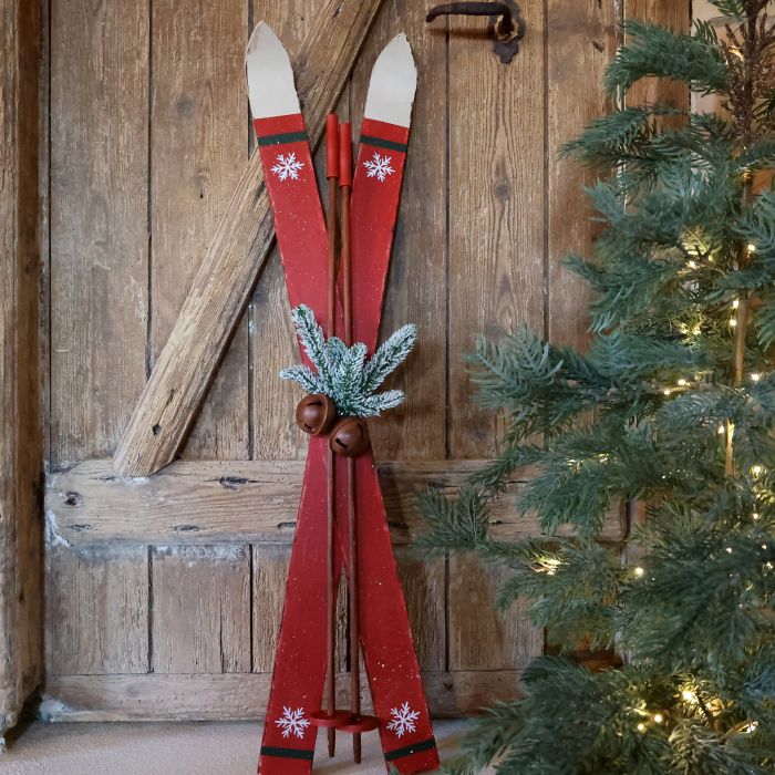 Vintage Skis w. poles for deco