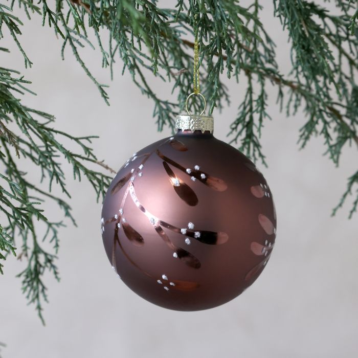 Julekugle m. grene og bær