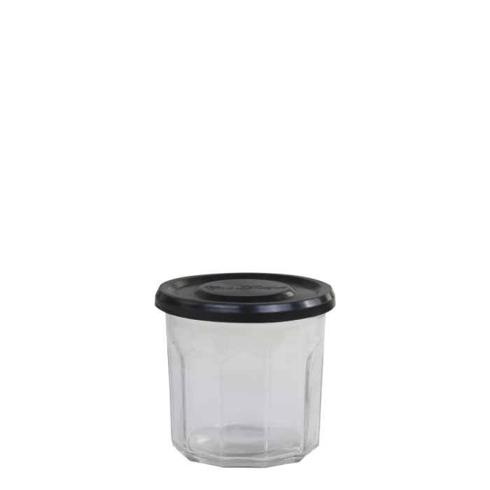 Fransk Marmeladeglas m.sort låg